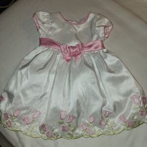 White Dress with Pink Accents